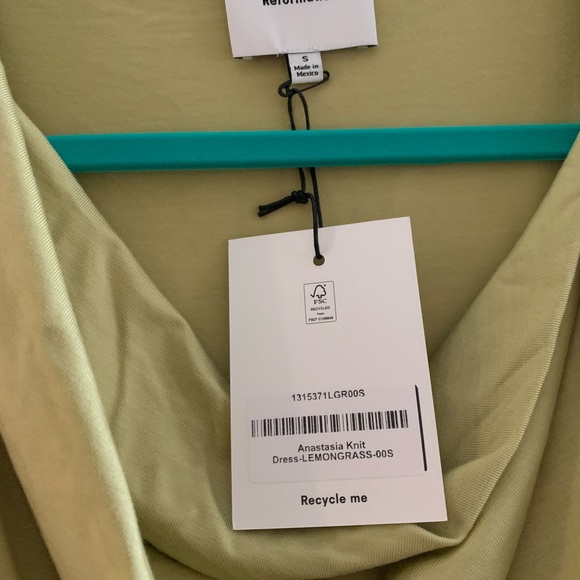 Reformation Anastasia Knit Dress — NWT in sold out color Lemongrass! - Picture 6 of 6